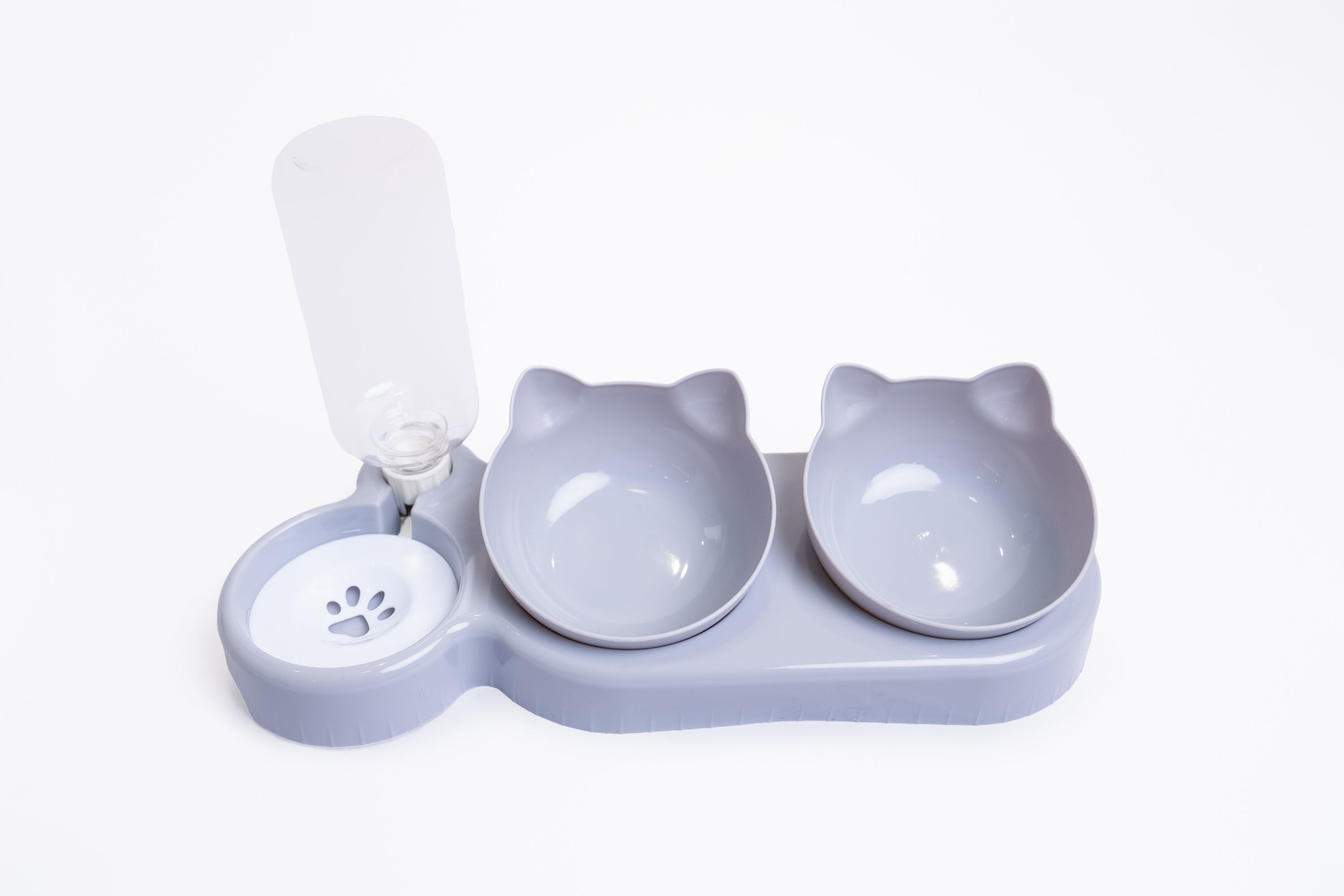 3-in-1 Food & Water Bowl - Tilted Design for Comfort