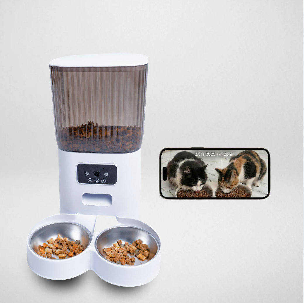 Smart Cat Feeder with HD Camera - 5L Automatic Feeder | Velvet Paws