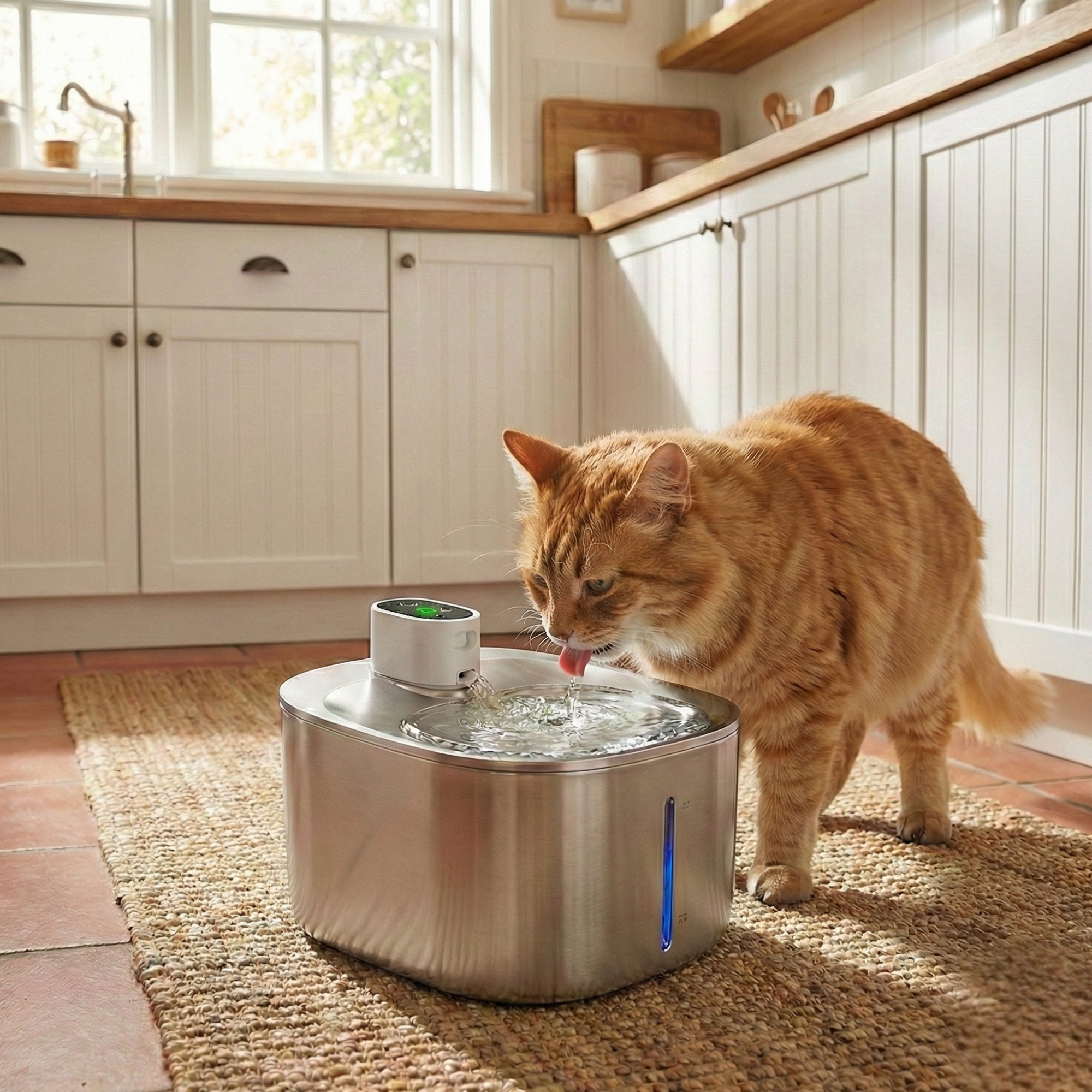 Wireless Stainless Steel Cat Water Fountain