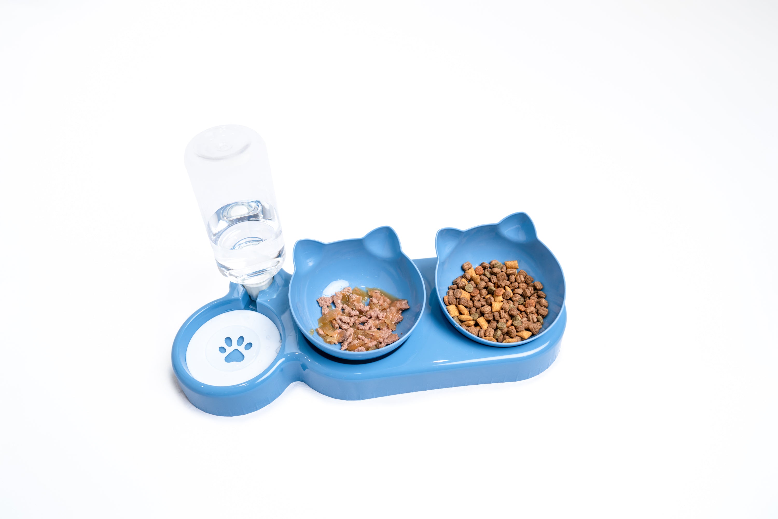 3-in-1 Food & Water Bowl - Tilted Design for Comfort
