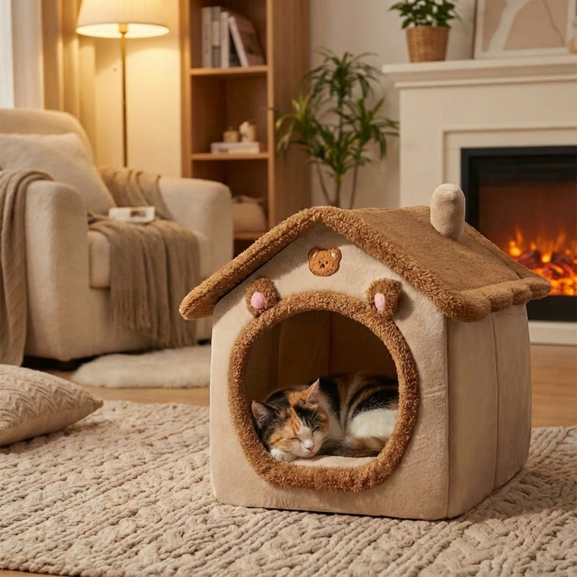 Plush Foldaway Cat Retreat