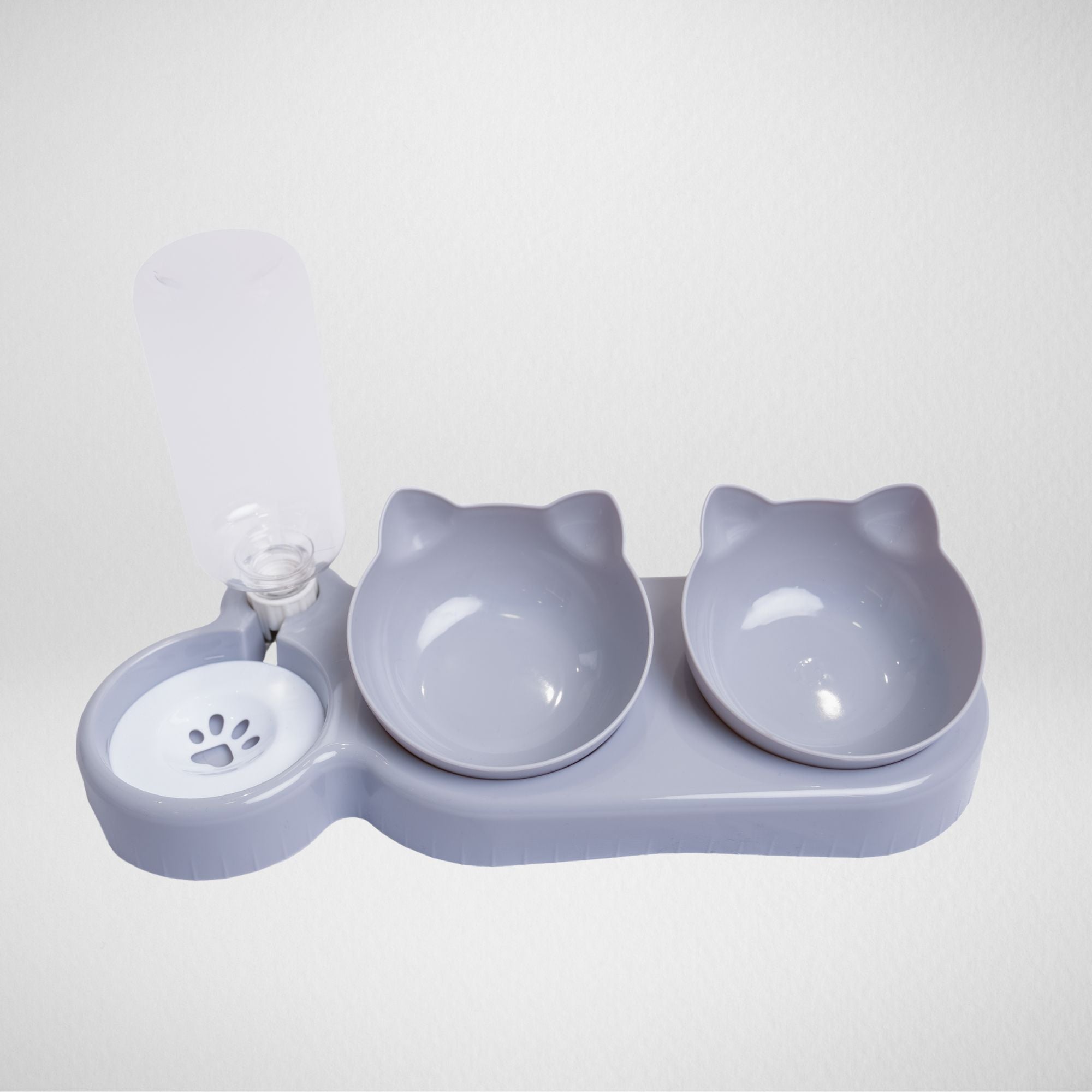 3-in-1 Food & Water Bowl - Tilted Design for Comfort